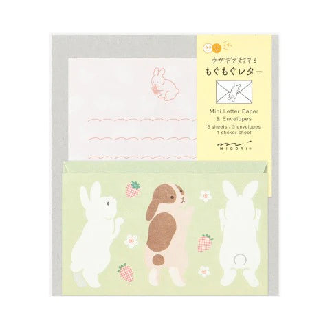 Mini letter and sticker set Hungry Rabbits