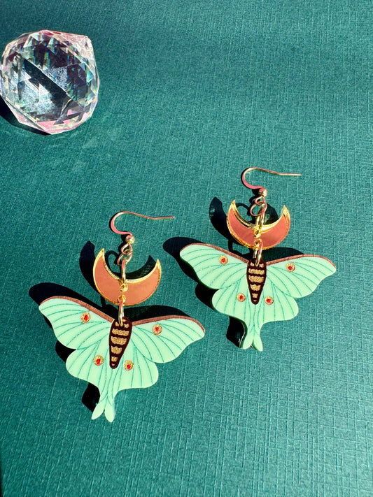 Lunar Moth Earrings