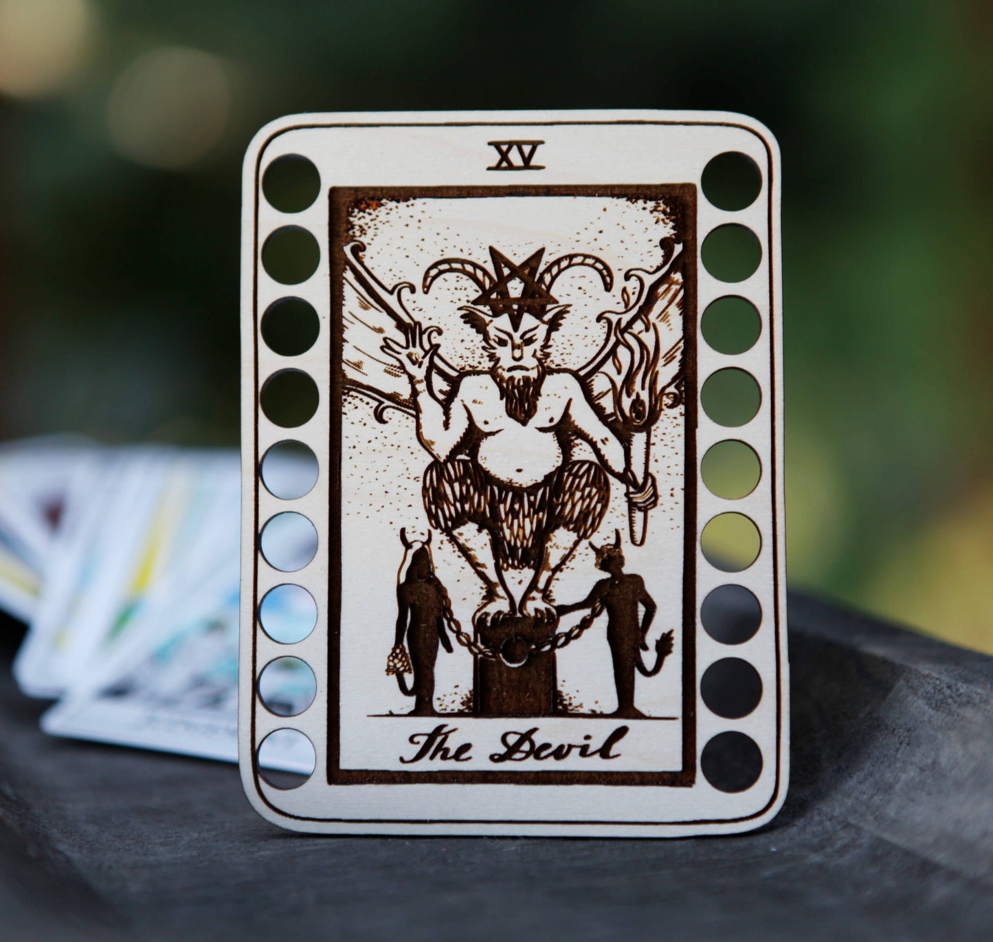 Death Tarot Card Embroidery Floss Holder