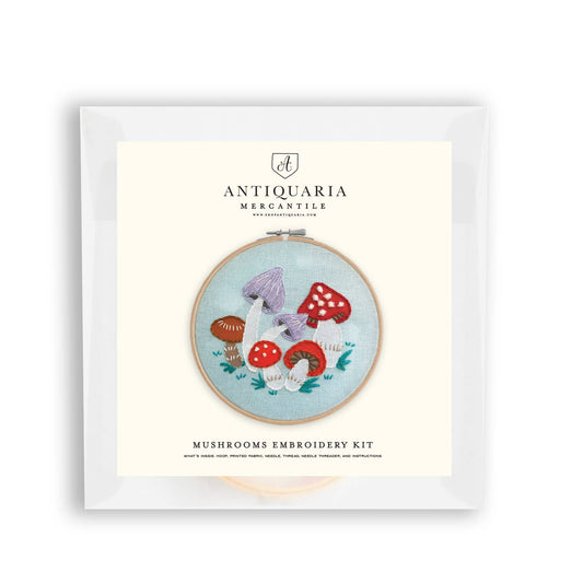 Mushrooms Premium Embroidery Kit, 6 inch
