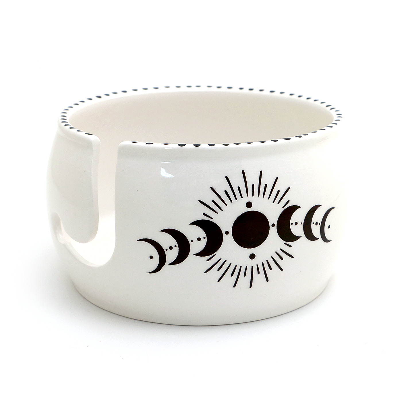 Moon Phase ceramic yarn bowl, Halloween, Crafty witches