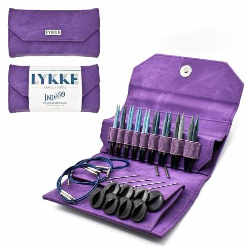 LYKKE CRAFTS Indigo 3.5" Interchangeable Needles Set violet denim