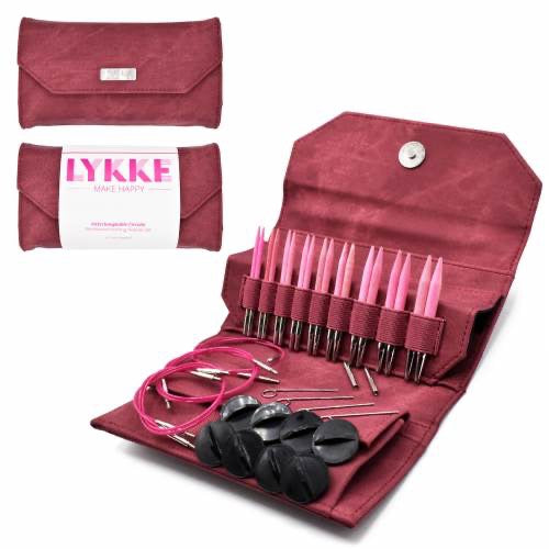 LYKKE CRAFTS Blush 3.5" Interchangeable Needles Set crimson denim