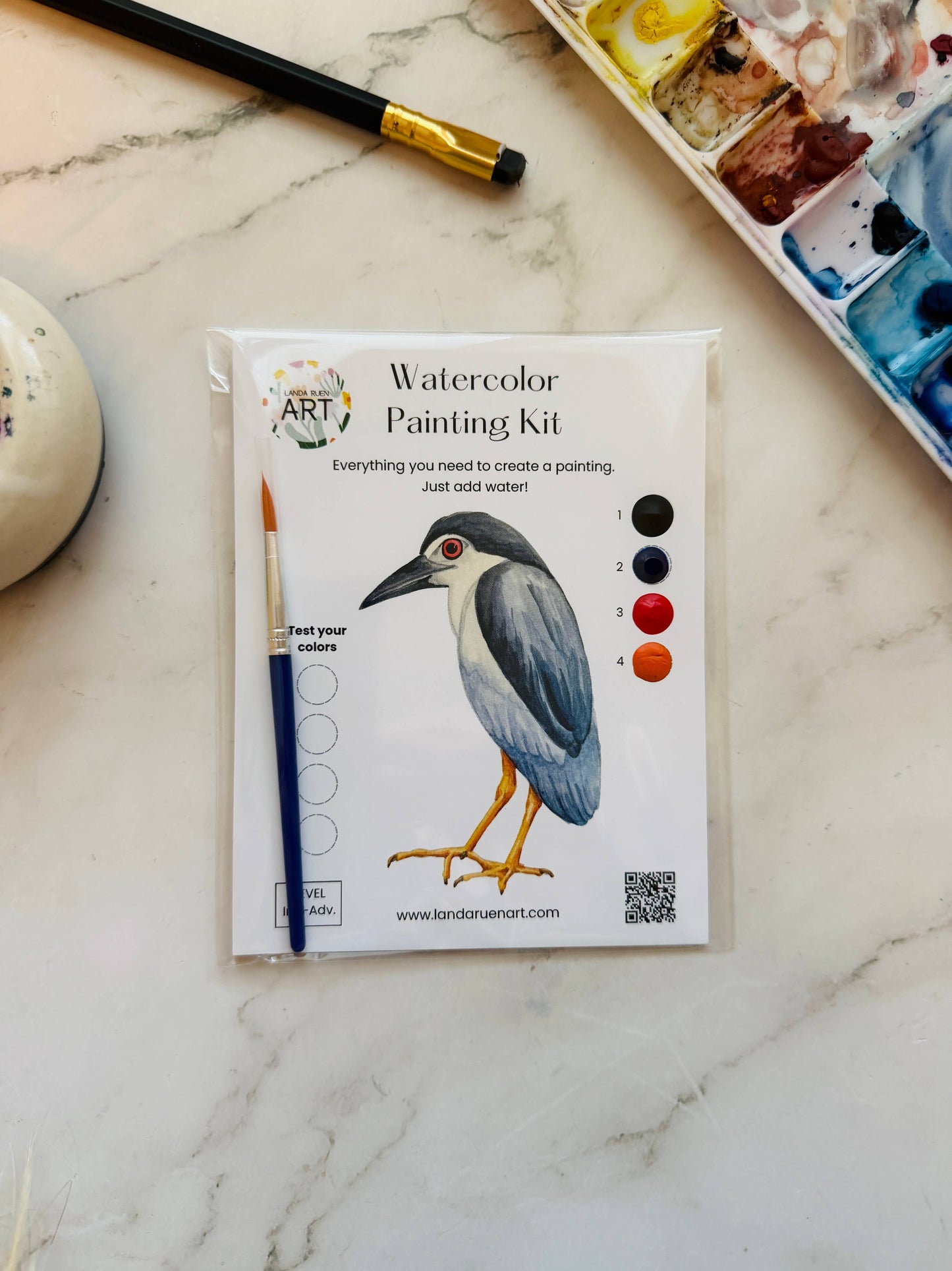 Night Heron Watercolor Kit
