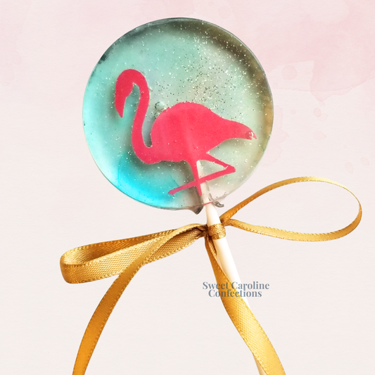 Flamingo Lollipops, Pink Lemonade Flavor, 10/Case -VEGAN