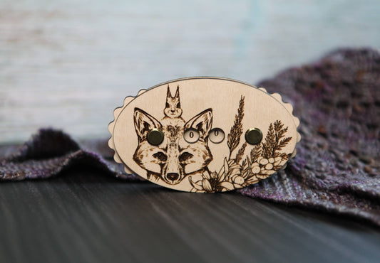 Fox with Squirrel in Forest Knitting and Crochet Row Counter