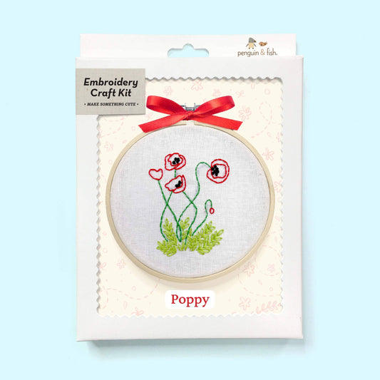 Poppy 4" embroidery kit