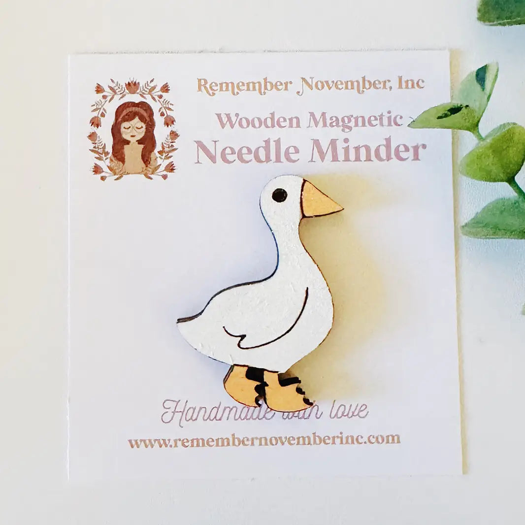 Goose Needle Minder, Wooden Magnetic Needle Minder