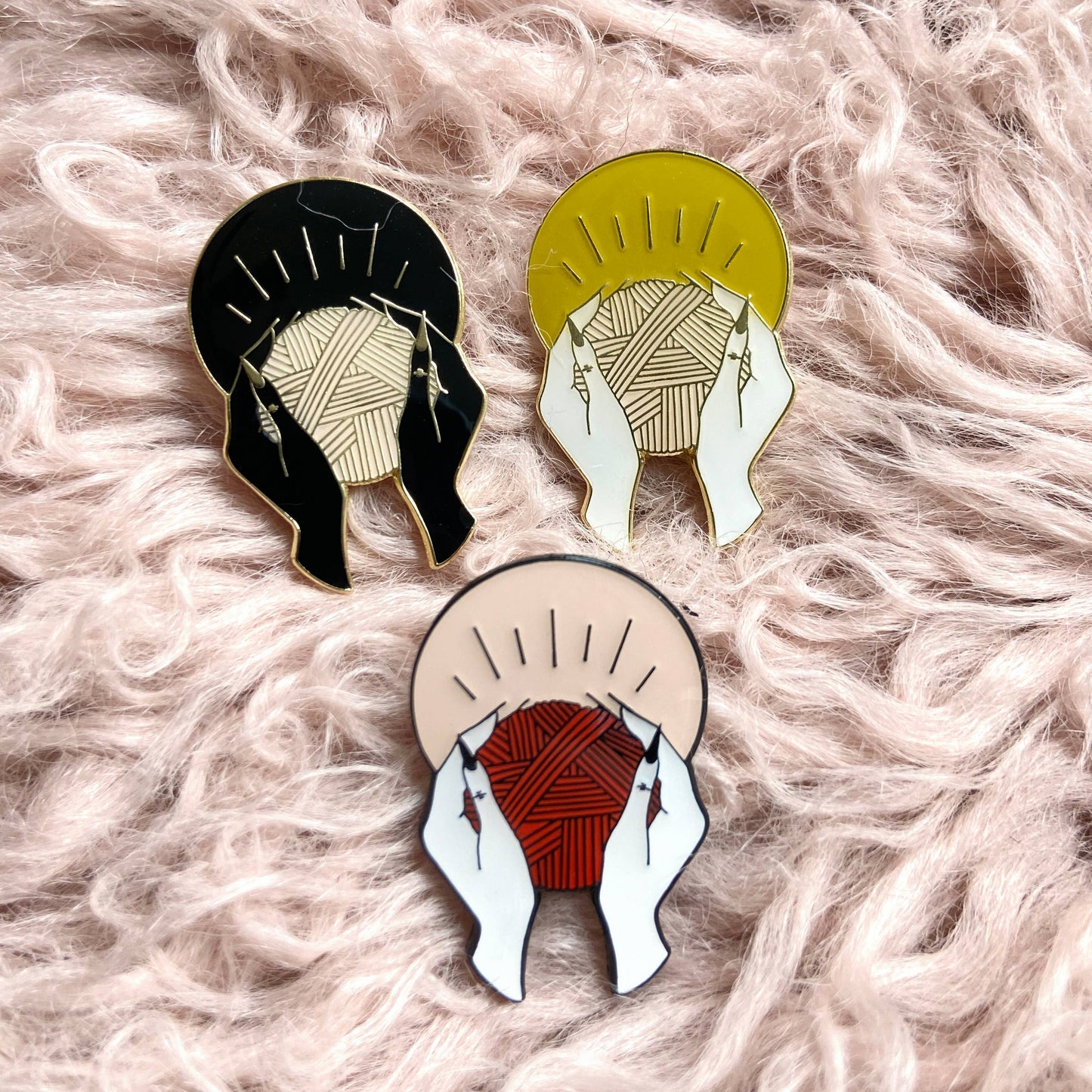 Yarnbearer Enamel Pin - Red + Pink