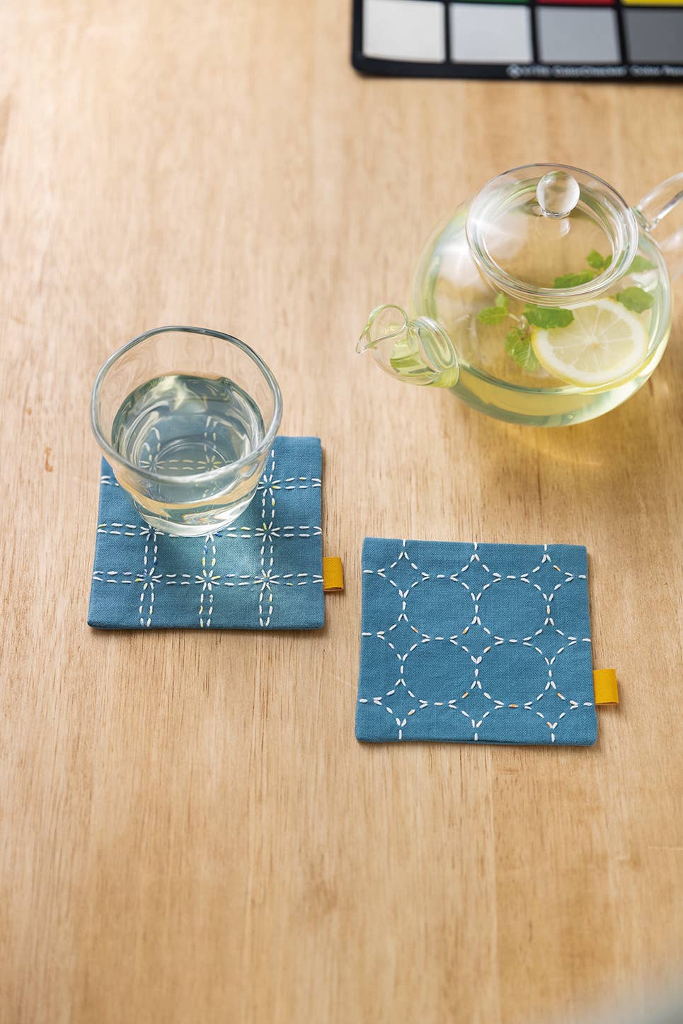 COSMO Sashiko Hidamari Pair of Coasters Kit - Blue