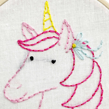Unicorn 4-inch embroidery kit