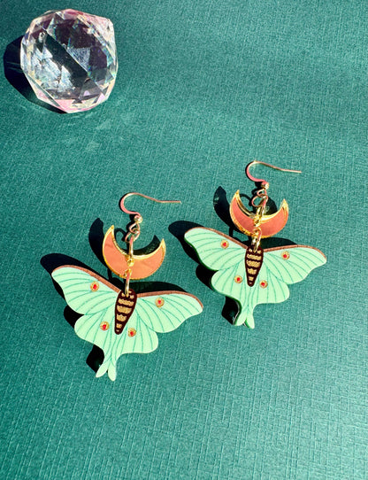 Lunar Moth Earrings