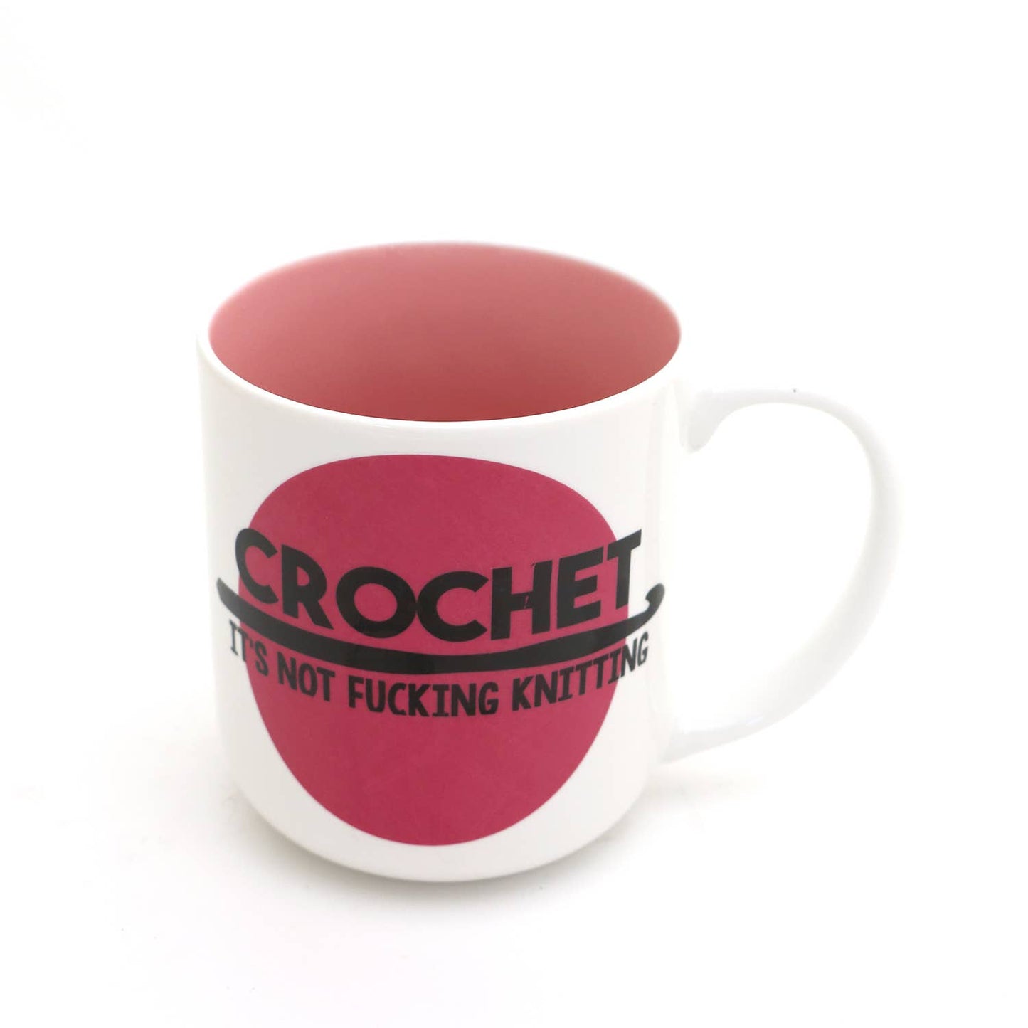 Crochet mug, Not F'n  knitting, mature language, funny mug
