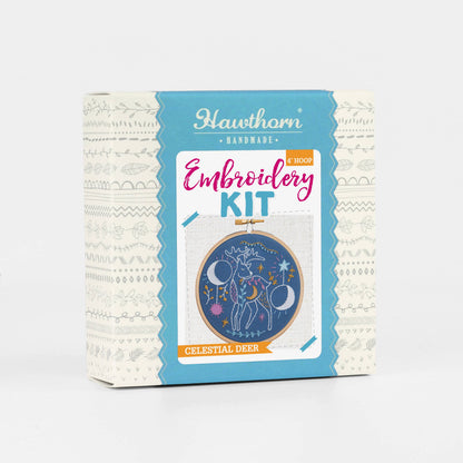 Celestial Deer Mini Embroidery Kit | Complete Craft Kit for Beginners
