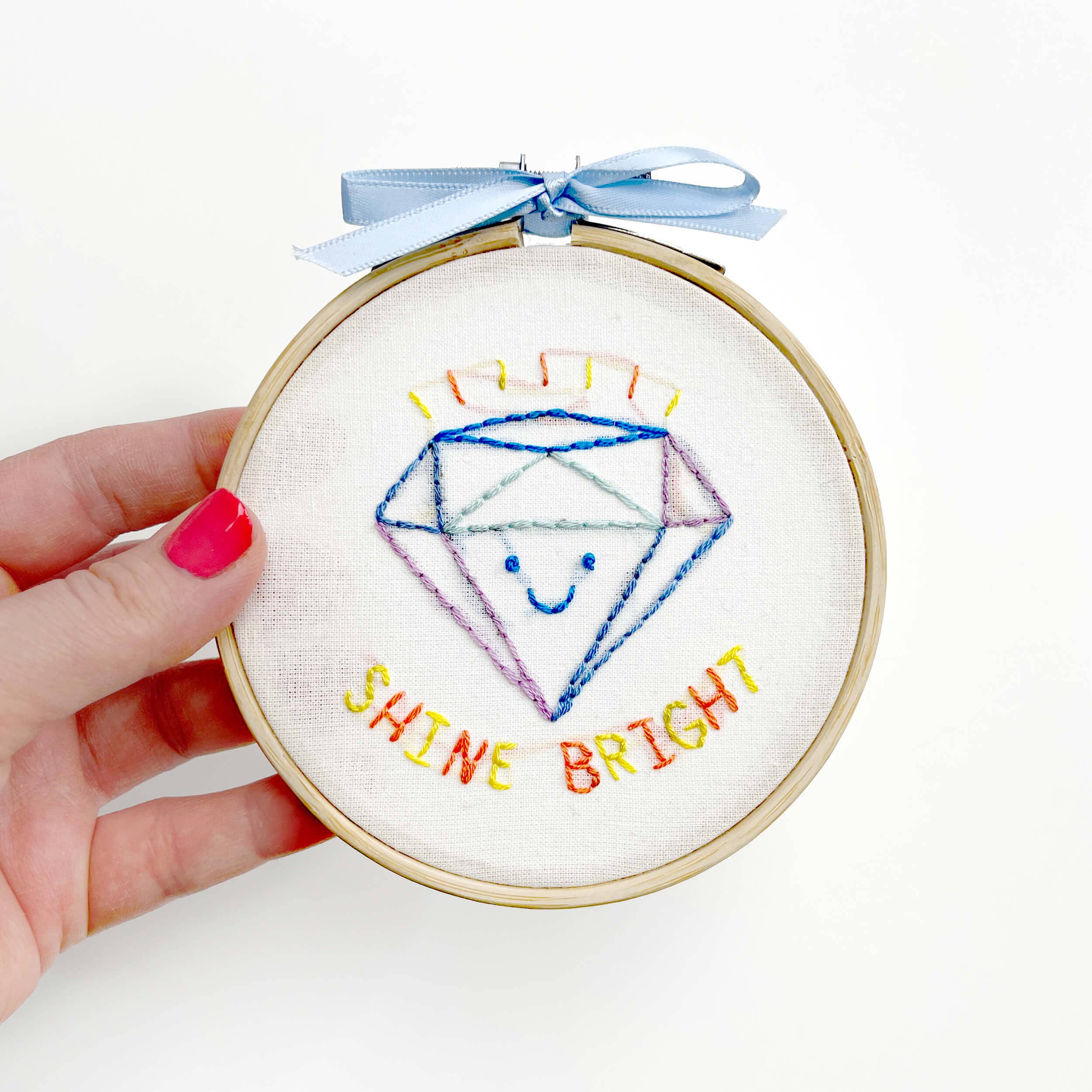 Diamond 4-inch embroidery kit – Twisted Stitch