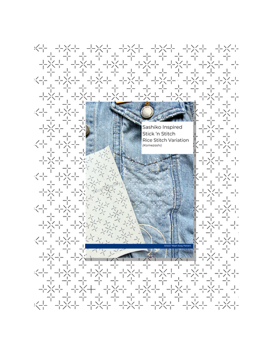 Sashiko Inspired Mending Rice Stitch Diamonds Full Sheet