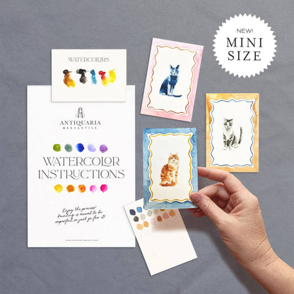 Antiquaria Mini Watercolor Painting Kit: Cats