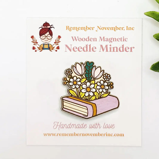 Book Needle Minder, Wooden Magnetic Needle Minder