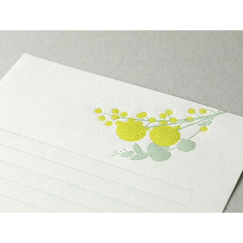 Midori Letterpress yellow bouquet letter set