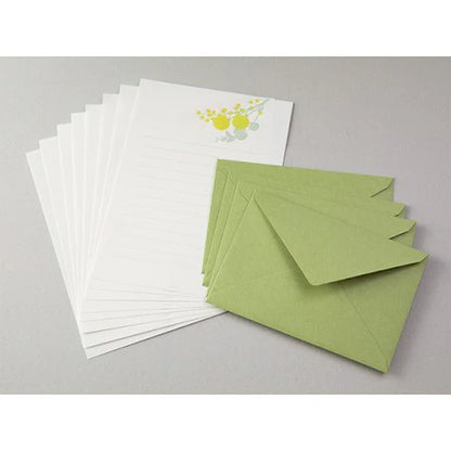 Midori Letterpress yellow bouquet letter set