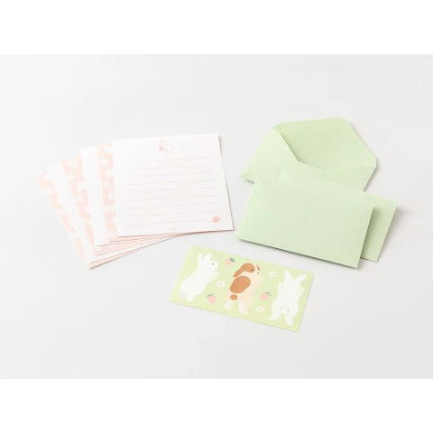 Mini letter and sticker set Hungry Rabbits
