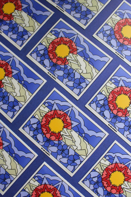 Colorado Flower Flag Sticker