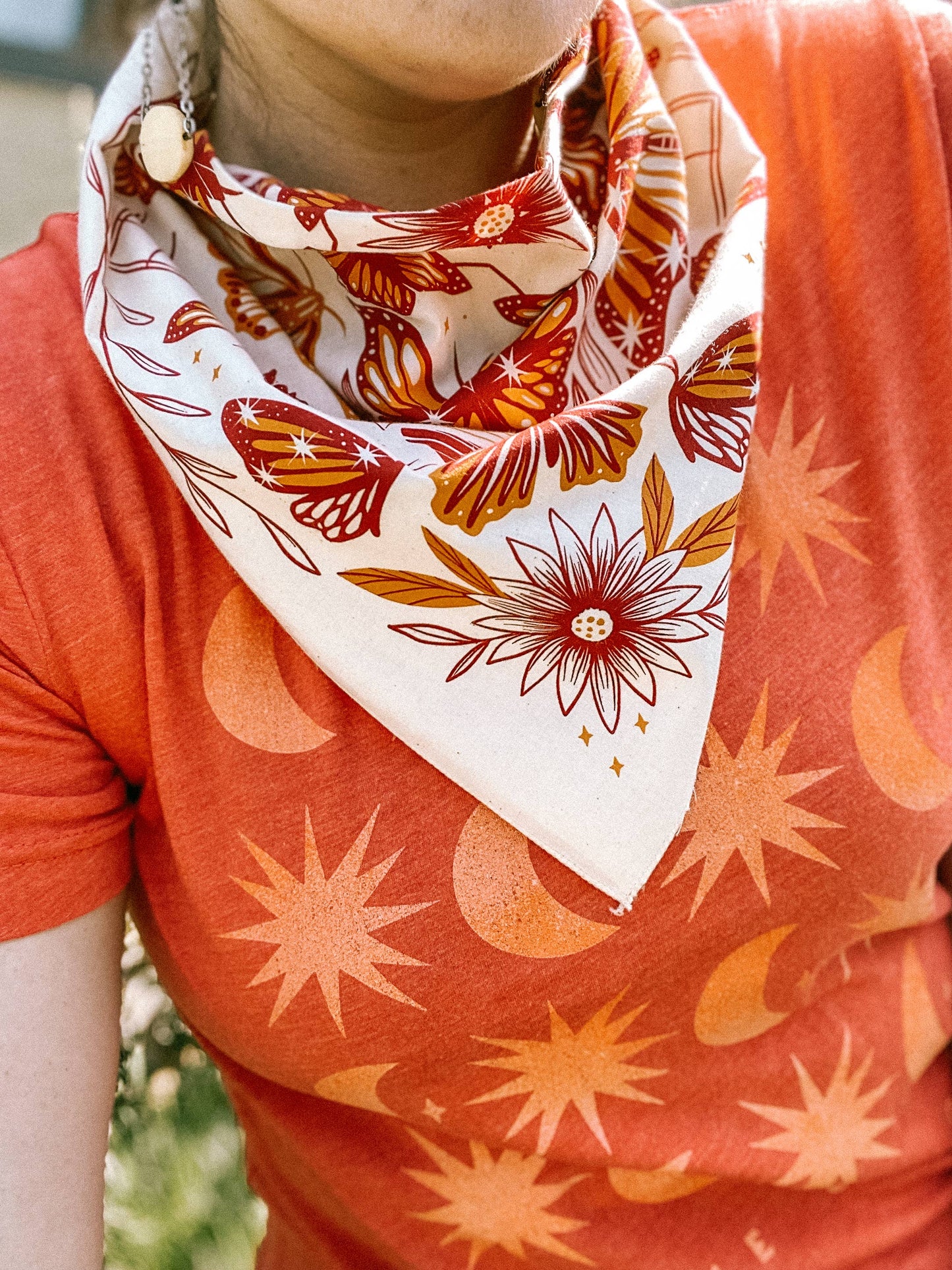 Bandana: Golden Hour Butterfly; Blue, Red