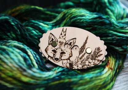 Fox with Squirrel in Forest Knitting and Crochet Row Counter