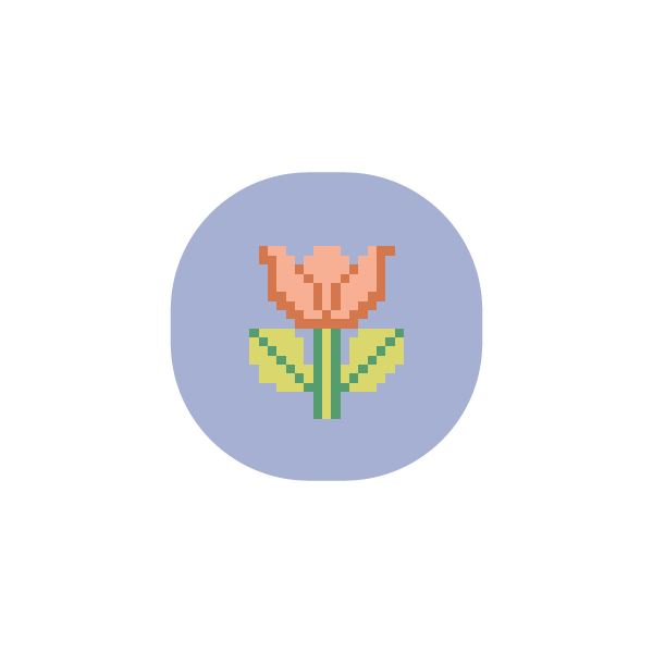 Tulip 1.75" Round Mini Needlepoint Canvas