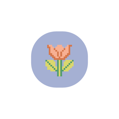 Tulip 1.75" Round Mini Needlepoint Canvas