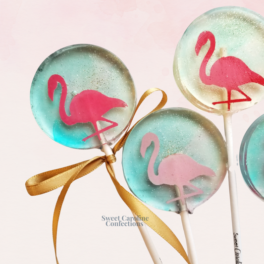Flamingo Lollipops, Pink Lemonade Flavor, 10/Case -VEGAN