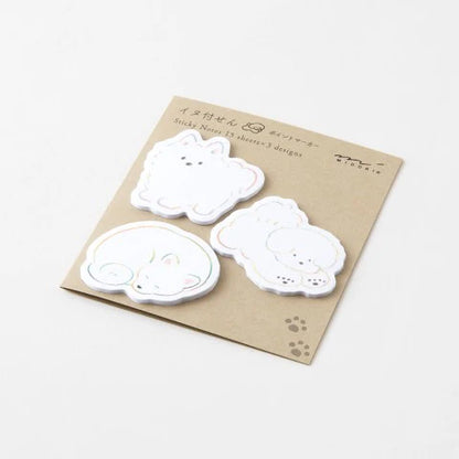 White Puppies Midori Sticky Notes