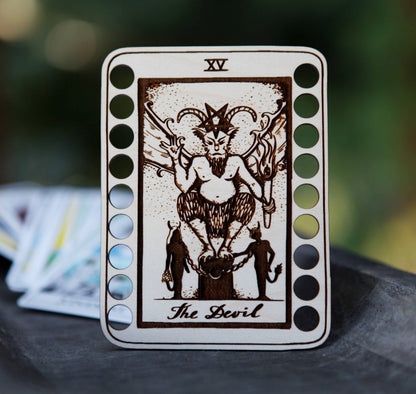 Death Tarot Card Embroidery Floss Holder