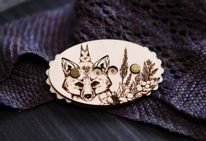 Fox with Squirrel in Forest Knitting and Crochet Row Counter
