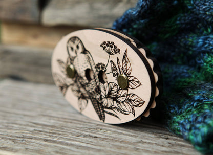 Owl Cherry Wood Knitting & Crochet Row Counter