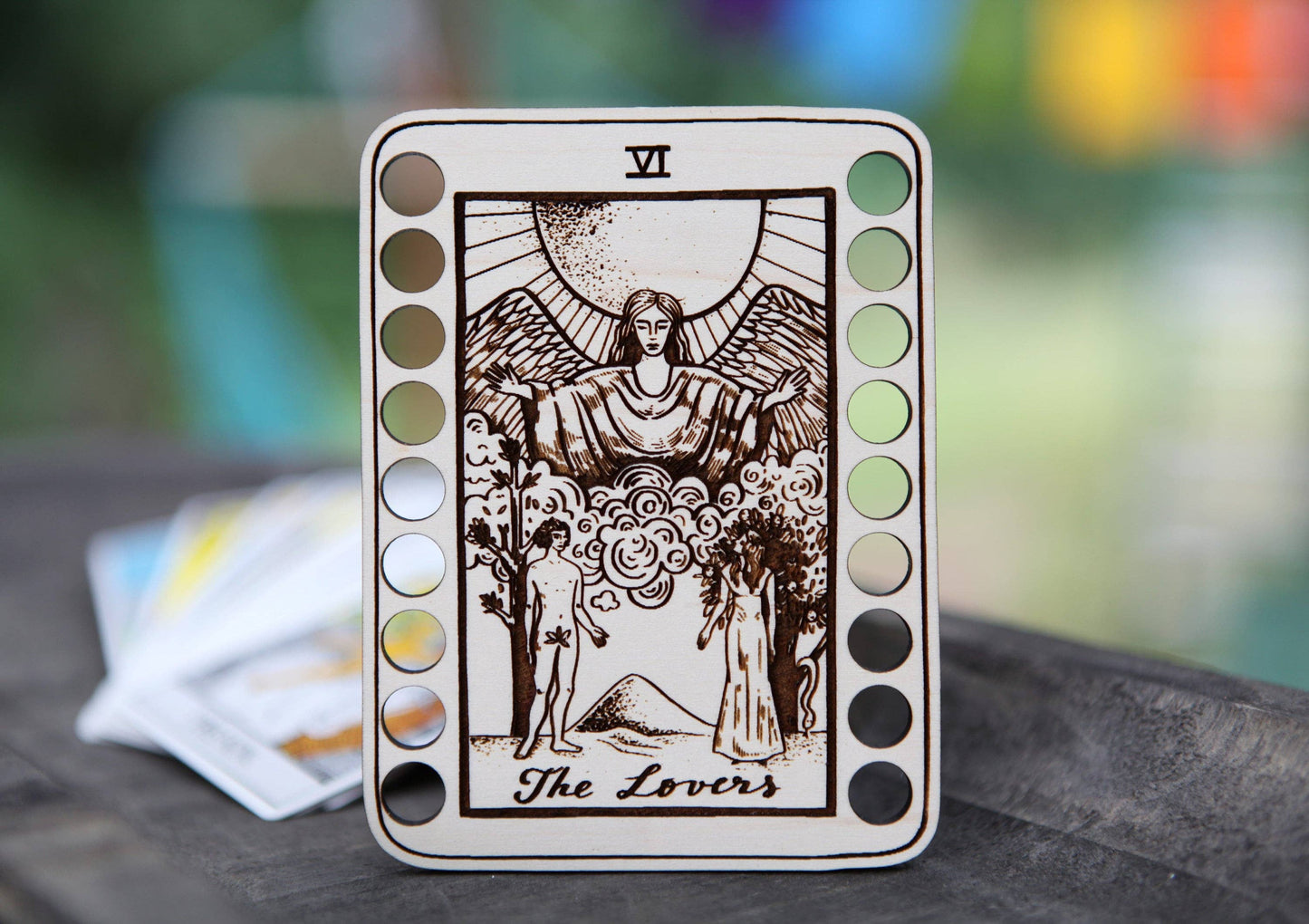 Maple Wood Tarot Card Embroidery Floss Holders