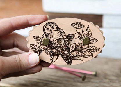Owl Cherry Wood Knitting & Crochet Row Counter