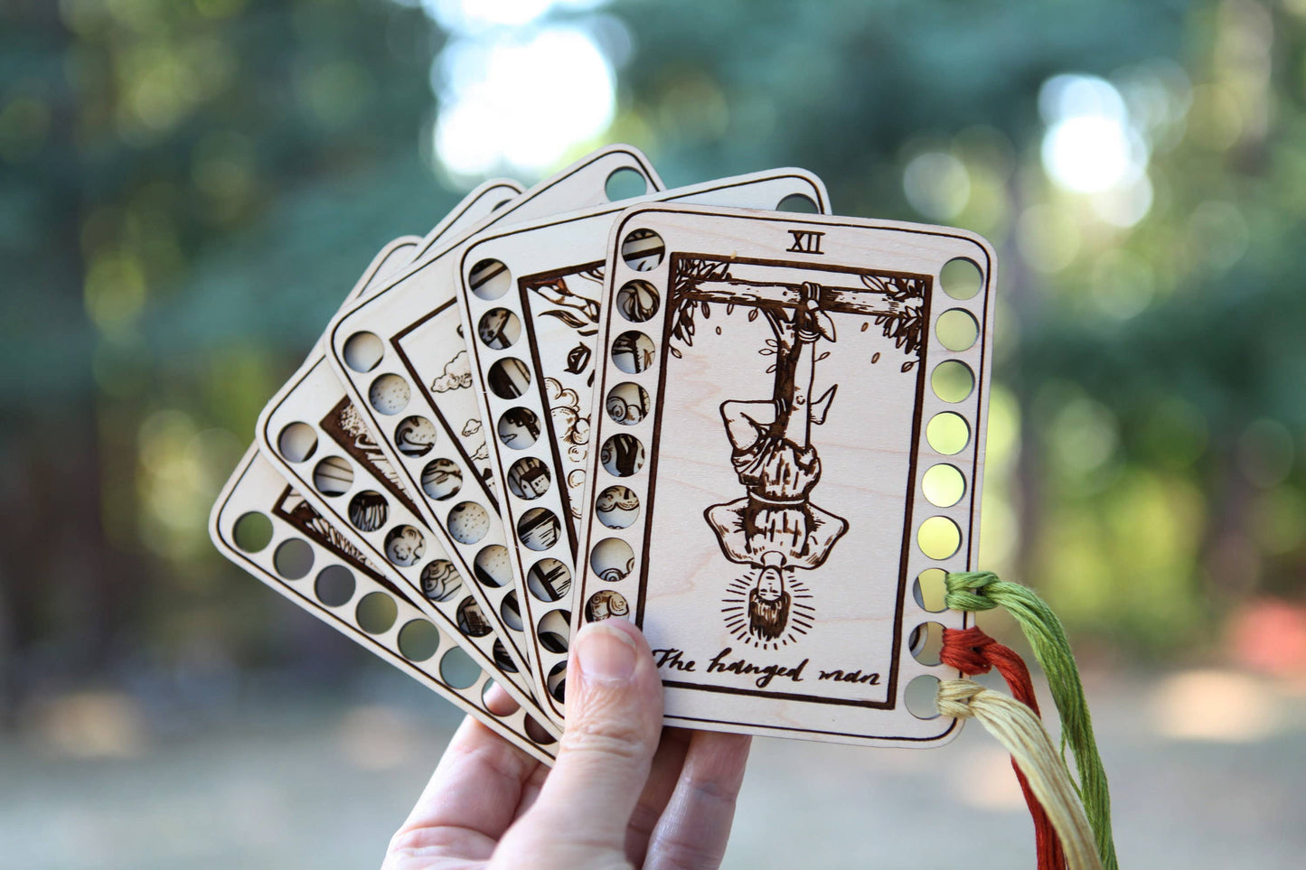 Death Tarot Card Embroidery Floss Holder