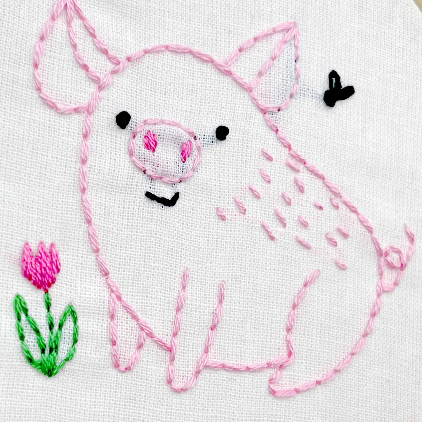 Pig 4" embroidery kit