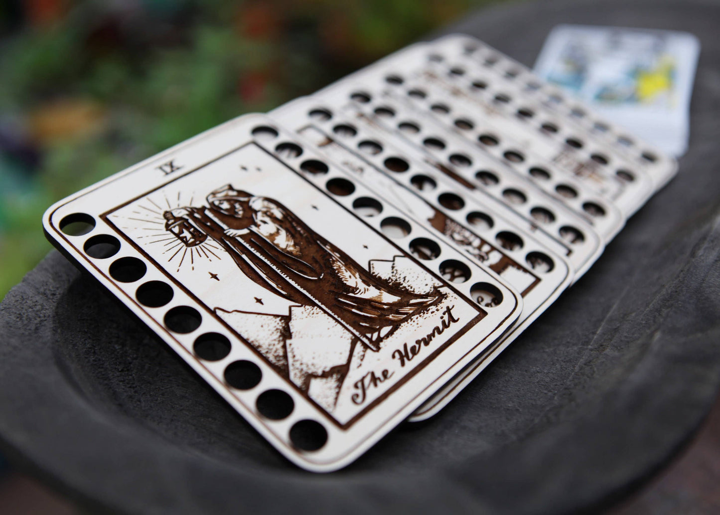 Death Tarot Card Embroidery Floss Holder