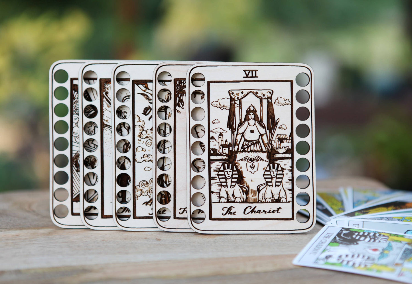 Death Tarot Card Embroidery Floss Holder