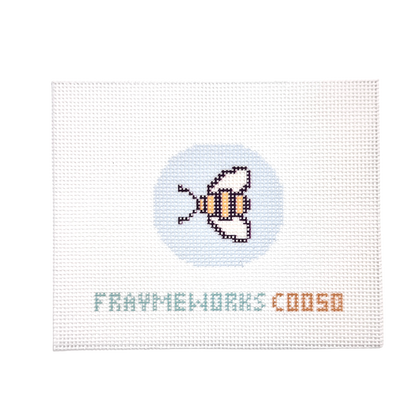 Bee 1.75" Round Mini Needlepoint Canvas