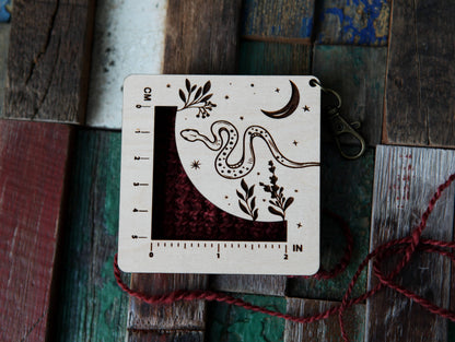 Snake with Moon Gauge Ruler - Maple & Bronze Fiber Arts