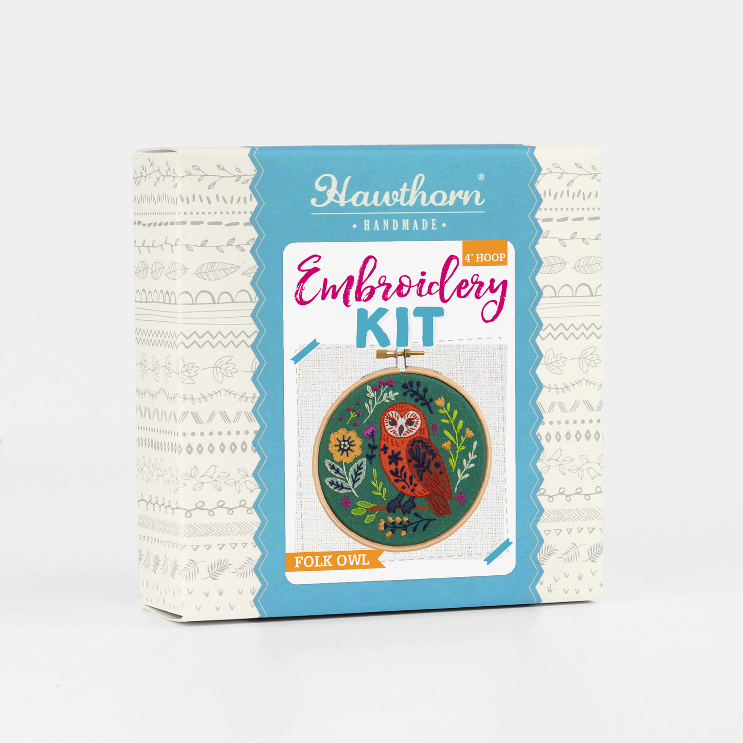 Folk Owl Mini Embroidery Kit | Beginner Craft Kit for Adults