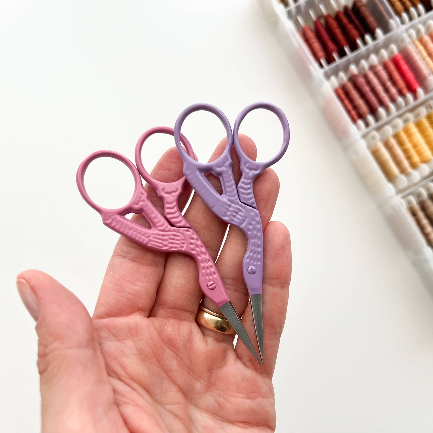 Bird scissors, small sewing scissors, stork scissors