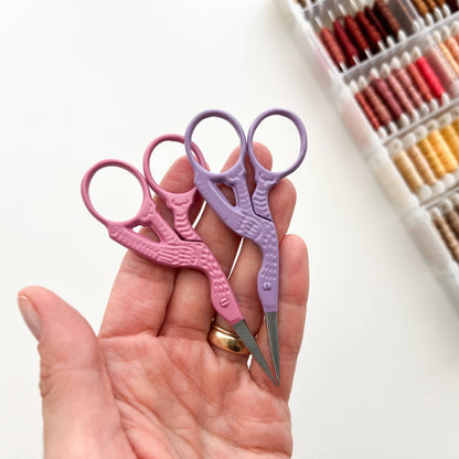 Bird scissors, small sewing scissors, stork scissors