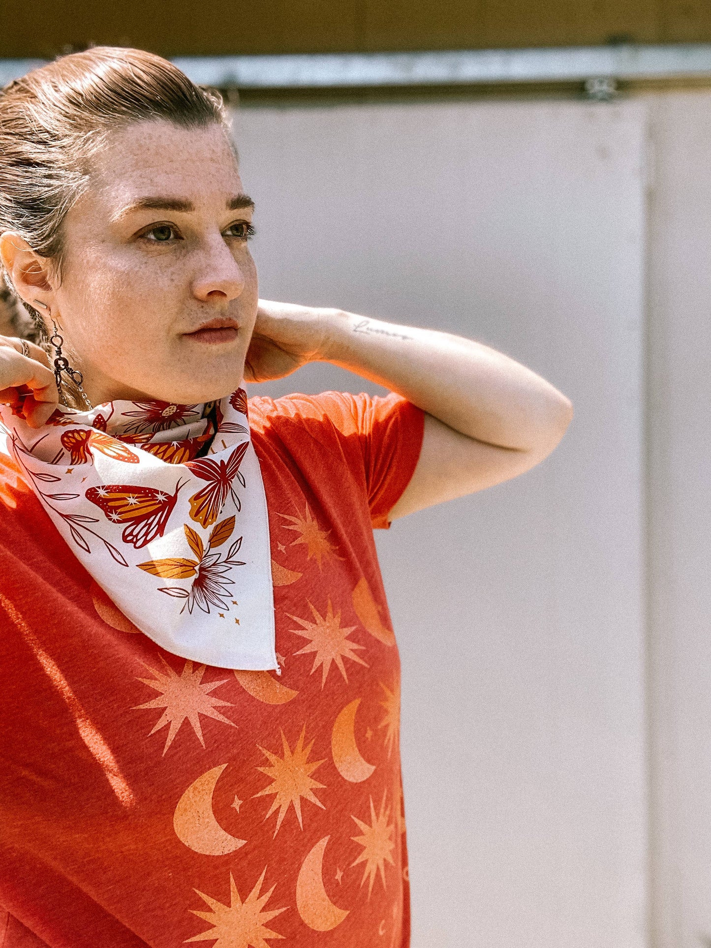Bandana: Golden Hour Butterfly; Blue, Red