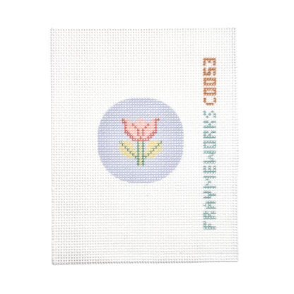Tulip 1.75" Round Mini Needlepoint Canvas
