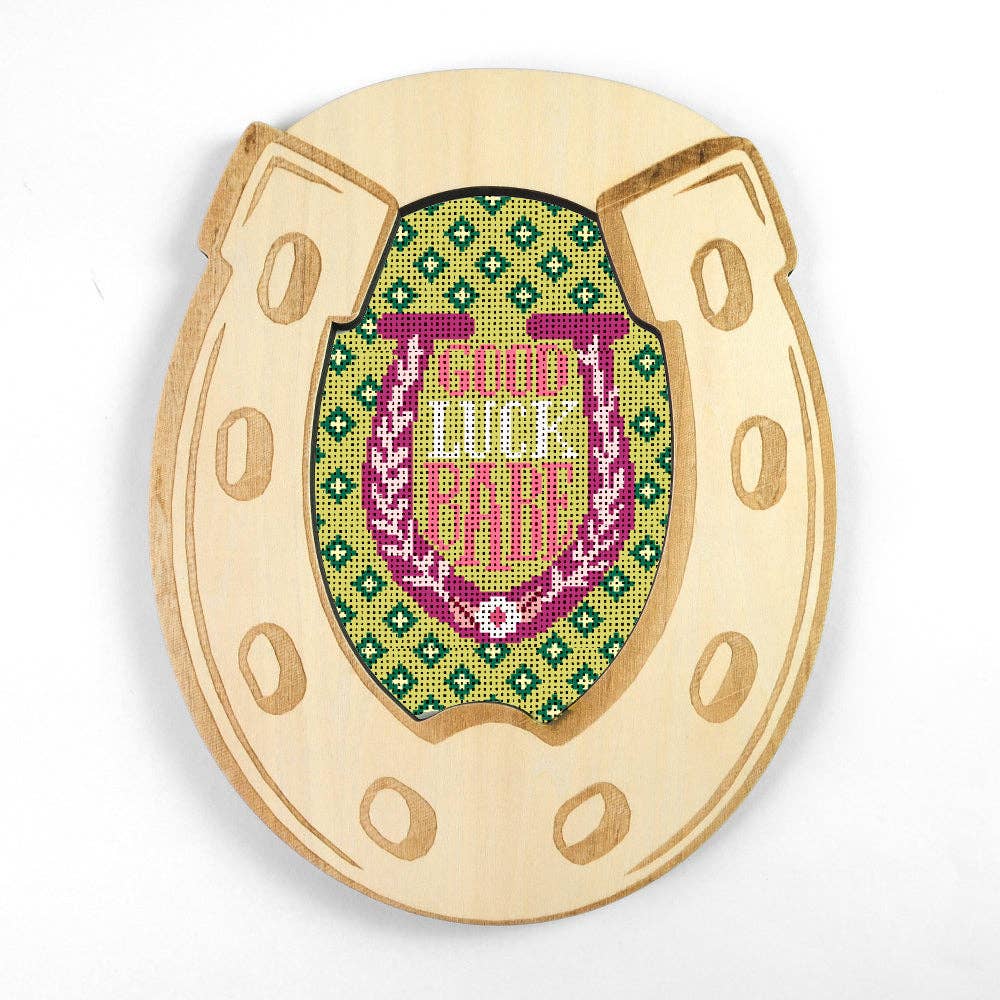 Good Luck Babe 4.25" x 7.25" Oval Needlepoint Canvas