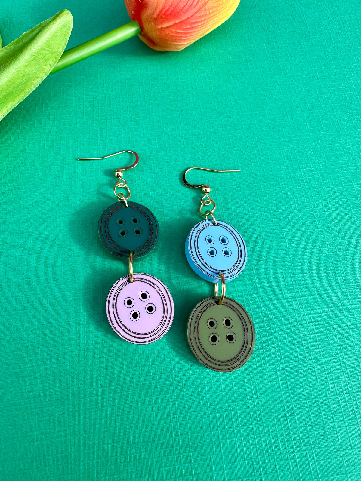 Button Earrings